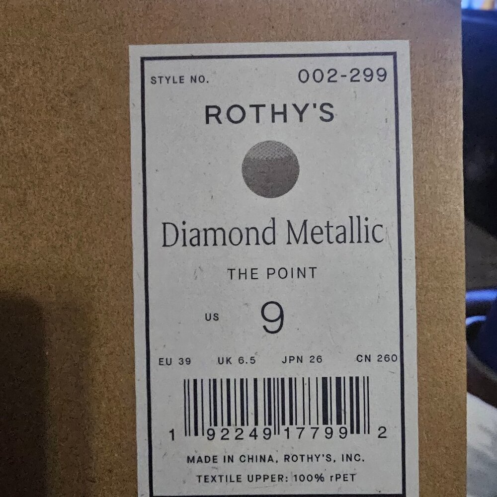 Rothy's Diamond Metallic The Point size 9